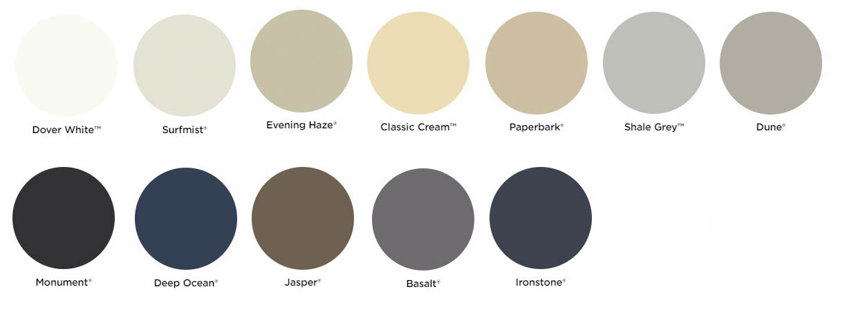 Contemporary colorbond range